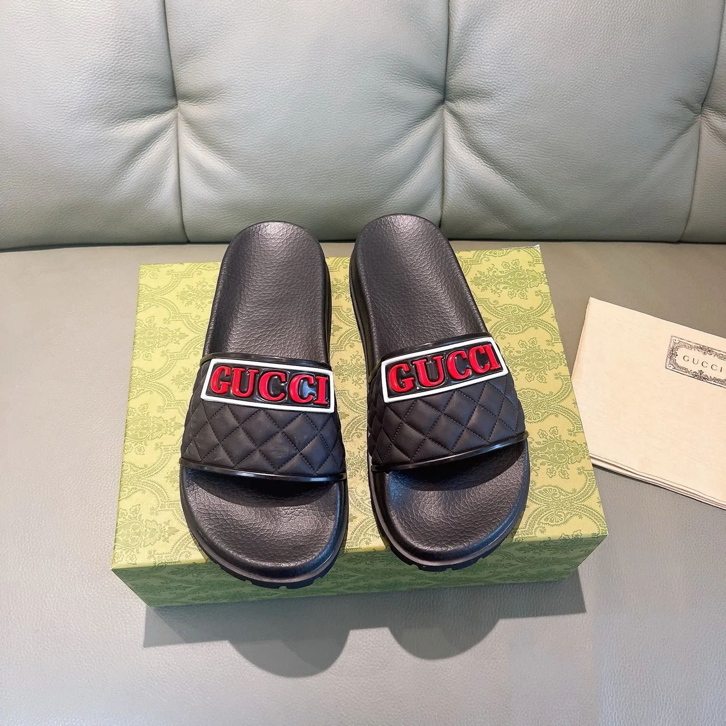 Men's Men's Shoes 130🐮🐮Gucci Gucci Slippers Gucci 2024 latest beach sandals slippers Original molding double G LOGO Original molding consistent Outsole: Men's Men's Shoes u double-layer outsole Size: 35-46